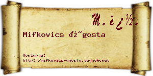 Mifkovics Ágosta névjegykártya